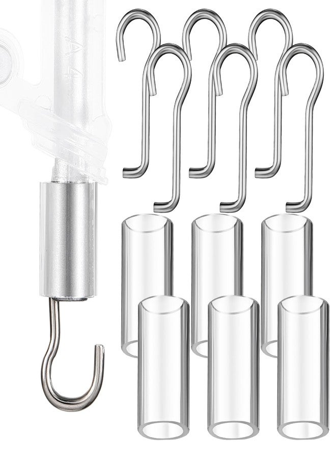 Ninehaoou 6 Set Wand Wire and Sleeve Collar for Horizontal Mini Blinds Wand Replacement with Hook Window Blind Repair Parts with 1 Inch Square Headrails for Window Opener Accessory - Image 1